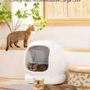 MeoWant Self-Cleaning Cat Litter Box, 75L Extra Large Open Automatic Cat Litter Box for Multi Cats, Integrated Safety Protection/APP Control/Odor Removal Smart Box with Mat & Liner