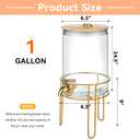 1 Gallon Drink Dispenser, Glass Beverage Dispenser With Stand,Juice Containers with Lid for Party,Drink Dispensers for Parties With Spigot for Lemonade/Soda/Tea