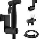 Handheld Toilet Bidet Sprayer for Toilet-Adjustable Water Pressure Control with Bidet Hose for Feminine Wash, Stainless Steel Brushed Nickel Cloth Diaper for Baby Wash (Matte Black, 1 Pack)