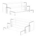 NIUBEE Acrylic Display Riser, 6 Pcs 12" Large Acrylic Risers, 2 Set Clear Rectangular Stands for Candy Dessert Cupcakes, Collectibles Display Stands Shelf for Display for Funko POP Figures