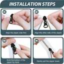 Zipper Replacement Kit Universal Double-Sided Zipper Slider Repair Kit 9 Pack 3 Different Size Black Zippers Fix Repair Kit for Jackets, Backpack, Coats, Tents, Luggage, Bags