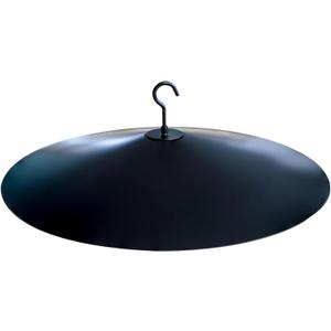 PFNRTH One-Piece 17" Metal Squirrel Baffle - Solid Steel Guard for Bird Feeder Poles & Hanging Feeders | Chew-Proof, No Assembly | 2 Installation Options-Black