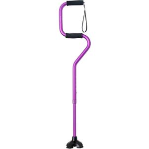 2 Pack BeneCane Walking Cane Adjustable Cane with Offset Soft Cushioned Handle for Men & Women Lightweight Comfortable Extra Stability Base 2 Handle Mobility Aid for Men Women and Seniors (PURPLE)