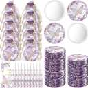 36 Sets Butterfly Baby Shower Party Favors, Butterfly Compact Pocket Mirrors and Thank You Cards Gifts Bulk for guests Bridal Shower Wedding Gender Reveal Party(Purple)