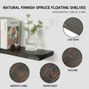 Koryndel 32 Inch Wooden Floating Shelves for Wall Set of 2, Finnish Spruce Solid Wood Shelf, Natural Wood Floating Shelves for Living Room, Bathroom, Bedroom, Kitchen, Country Brown Finish
