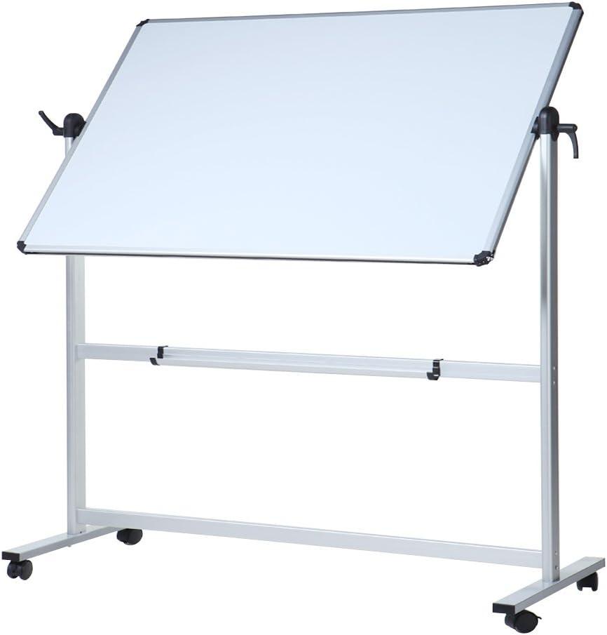 VIZ-PRO Double-Sided Magnetic Mobile Whiteboard, 72 x 48 Inches, Rolling Dry Erase Board Easel Stand on Wheels with Aluminium Frame for School Office Home 6' x 4'