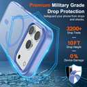 SUPFINE Magnetic for iPhone 17 Pro Max Case (Compatible with MagSafe)(Military Grade Drop Protection) Translucent Matte Shockproof with Anti-Fingerprint Phone Cover,Blue Purple