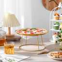 12 Pcs Pizza Stand Set: 4 Metal Stands, 4 Pizza Pans, 4 Spatulas for Weddings, Party(Gold,Round)