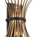 Kichler Baile 16.2 Inch 2 Light Wall Sconce in Natural Brass and Black, 16.25x12.5x8