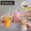 VITEVER [100 Sets - 16oz] Clear Plastic Cups with Lids and Straws, Disposable Iced Coffee Cups for Smoothie, Milkshake, Cold Drinks - BPA free