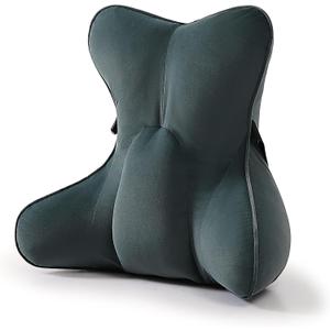 Lumbar Support Pillow(Pat. Pend) for Lower Back Pain Relief Multi-Functional Ergonomic Lumbar Cushion, Reading Pillow for Office Chair, Car Seat & Sofa,Charcoal Gray, Size: 17.7"