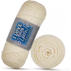 Hobby Lobby Ivory I Love This Yarn, 355 Yards