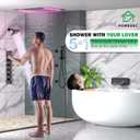 HOMEDEC 14x20inch and 6inch Shower Heads System with Bathtub Spout, 5 Way Diverter Valve, Handheld and 6 Body Jets Luxury Shower Set, Black