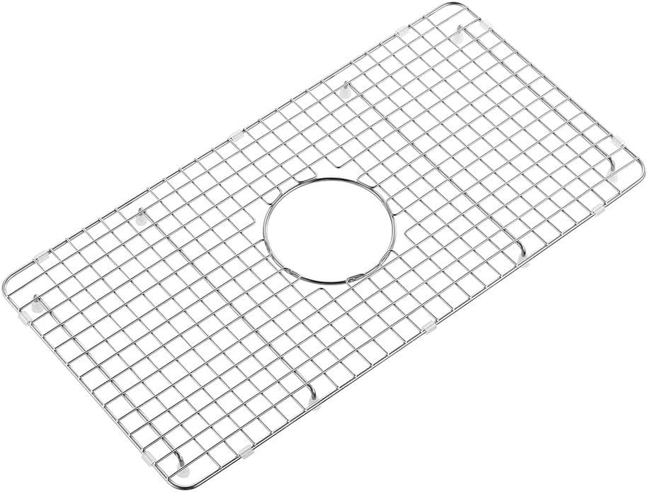 24.1 in. x 12.5 in. Centre Drain Sink Protector with Supersoft Silicone Feet in 304 Grade Stainless Steel