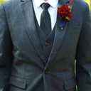 Lookein Set of 6 Boutonnieres for Men's Groom/Groomsmen, Artificial Flowers in Burgundy & Navy Blue for Formal Ceremonies and Dinners