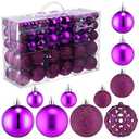 Yunsailing 100 Pcs Christmas Ball Ornaments Decorative Hanging Baubles Set Xmas Balls Seasonal Decorative Pendants for Christmas Tree Party Decorations