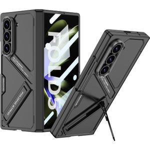Lunivop Cases Compatible with Samsung Galaxy Z Fold 7 Case with Built-in Screen Protector Kickstand Cover Hinge Protection Full-Body Rugged Heavy Duty Phone Cover for Galaxy Z Fold 7 (Black)