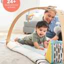 Skip Hop Baby Play Gym Montessori-Inspired 3-in-1 Sensory Tummy Time Activity Mat with 25+ Developmental Activities 4 Toys and 5 Parent Guide Cards with Stage-Based Activities Discoverosity Age 0-2y, 42L x 33.5W x 19H