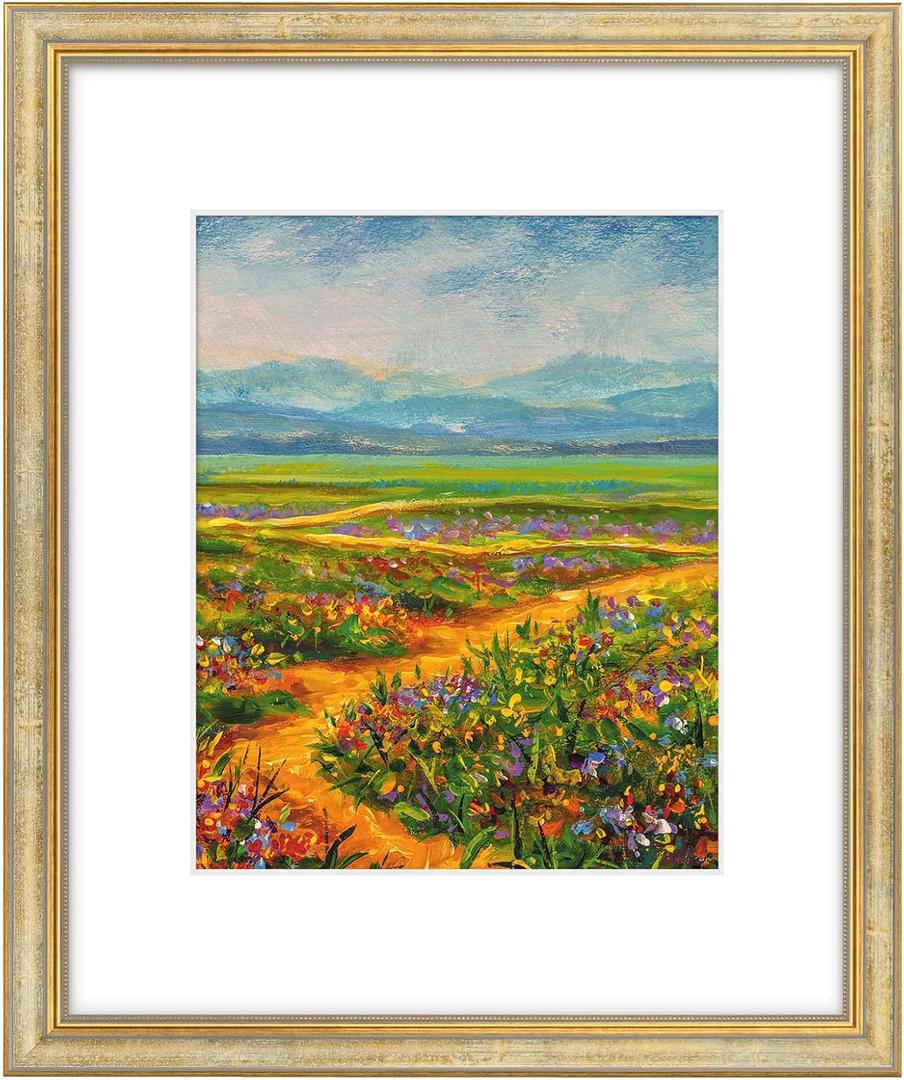 Golden State Art,16x20 Ornate Picture Frame Holds 11x14 Photo,Vintage Gold