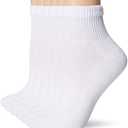 Hanes Ultimate women's 6-pack Ankle athletic socks, White, Shoe Size 5-9 US