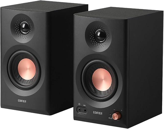 Edifier MR3 Studio Monitor Speaker, VGP2025 Award, 36 W, Bluetooth 5.4, Room Correction, High Resolution Dedicated App, TRS Balance/RCA/AUX Input, 0.14 inch (3.5 mm) / Headphone Jack Output, 52 Hz - 40 kHz, For Studios/Composing/Music/Movies Watching MDF, High Sound Quality, Black