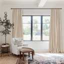 100% Blackout Shield Full Blackout Curtains for Bedroom 102 inch Length 2 Panels Set, Clip Rings/Rod Pocket Faux Linen Black Out Curtains for Living Room, Thermal Insulated, 50Wx102L, Oatmeal
