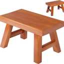 Wooden Step Stool for Adults 11.8" L x 7" W x 6.9" H Handcrafted Solid Wood Stool with Chamfered Edges, Multi-Usage Stool, Wooden Step Stool with Anti-Slip Caps - Durable and Sturdy (Red Sandalwood)