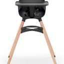 Lalo The Chair Convertible 3-in-1 High Chair for Babies & Toddlers, Dishwasher Safe Tray, Adjustable Footrest, Licorice