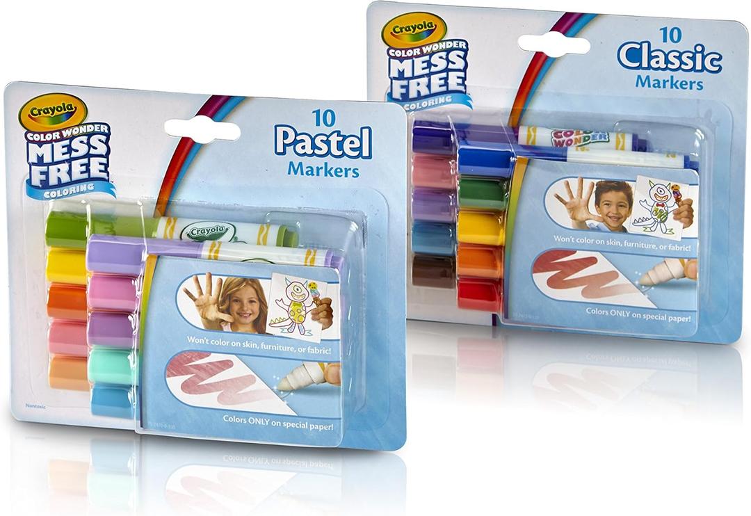 Crayola Color Wonder Markers, Mess Free Coloring, Classic & Pastel Colors, 20 Count, (2 Pack)