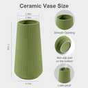 Saga Green Ceramic Vase, GUKJOB Small Cute Flower Vase for Pampas Grass, Home, Living Room, Dining Table, Farmhouse, Office Decor, Bedroom, Table, and Kitchen Shelf (Saga Green)