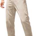 COOFANDY Men's Cotton Linen Pants Elastic Waist Lightweight Casual Pants Relaxed Fit Yoga Beach Pants with Pockets, Size: Small