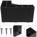 Homoyoyo Black Plastic Sofa Feet Set of 4, 7.5cm Height Bed Risers L-Shaped Plastic Support Feet Riser Legs Easy Install Replacement Legs for Couch, Dresser and Bed, Elevating Design (15.00X15.00X7.50CM)