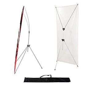 YDisplay X Banner Stand Adjustable Fit Banner Size from 23"X63" to 32"X78" Portable Oxford Bag for Trade Show Exhibition Market, 2 Pack