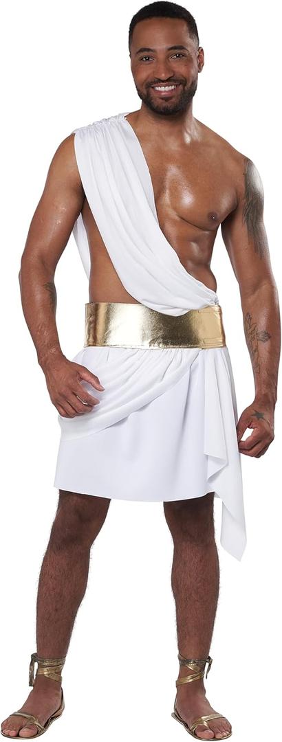 California Costumes, Cupid Toga For Men, Men's Small/ Medium, White/ Gold