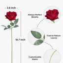 InnoGear 50 Pcs Red Roses Artificial Flowers, Fake Velvet Silk Rose Bulk Faux Flower for Mother's Gift Decoration DIY Wedding Centerpieces Proposal Bridal Bouquets Party Floral Decor (50, Red)