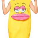 Halloween Banana Costume for Women, Big Lips Banana Onesie One Size Fruit Costume Adult, Suitable for Halloween Cosplay Party Family Events