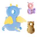 Toddler Baby Head Protection Cushion Backpack Wear,Blue Dinosaur