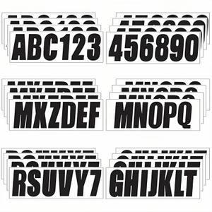 3" Boat Registration Numbers and Letters Sticker A-Z Letters & 0-9 Numbers Custom Personalized DIY for Boats & Personal Watercraft Pack of 4 Sets Black