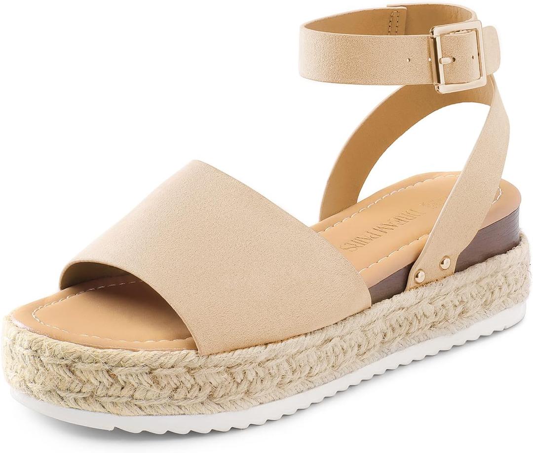 DREAM PAIRS Women's Platform Espadrilles Casual Ankle Strap Wedge Sandals Comfortable Dressy Summer Shoes (7)