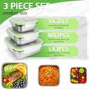 3 Pack Stainless Steel Sandwich Containers with Leak-Proof Lids, BPA-Free Airtight Metal Food Storage Boxes for Lunch, Snacks, Meal Prep Reusable, Stackable, Dishwasher & Freezer Safe(Green)