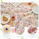 BINBE 6pcs Ivory Daisy Spring Table Runner Embroidery Gauze 10FT Florals Seasonal Tulle Holiday Birthday Kitchen Dining Table Decor for Home Party