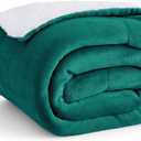 Bedsure GentleSoft Sherpa Fleece Twin Size Blanket for Couch, Non-Heated, Thick and Warm Throw for Women and Men, Soft Fuzzy Plush Twin Blanket for Winter, Forest Green, 60x80 Inches