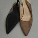 Women's Slingback Kitten Heels Closed Pointed Toe Pumps Wedding Party Dress Shoes (7.5, Suede Light Coffee)