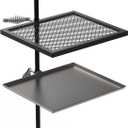 Stanbroil Adjustable Swivel Grill - Steel Mesh Cooking Grate with Spike Pole and Griddle Plate for Outdoor Open Flame Cooking - Dual Campfire Steel Cooking Grill Grate Swivel System