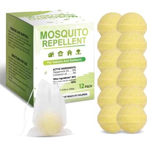 12 Pack Mosquito Repellent, Mosquito Repellent Outdoor Patio Powerful, Mosquites Deterrent for Yard, Camping,Hiking, Picnicking Child&Pets Friendly