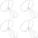 4pcs Cone Shape Lampshade Frame Wire Lamp Cover with Metal Ring Support for Diy Projects for Ceiling Lamps and Chandeliers