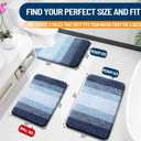 OLANLY Bathroom Rug Set 2 Piece, Soft Absorbent Microfiber Bath Mats and U-Shaped Contour Toilet Rug, Non-Slip, Machine Wash Dry, Plush Shaggy Bath Mats for Bathroom (24"x16"+24"x20", Navy)