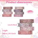 8 Rolls Vintage Washi Tape Set Thin Retro Decorative Antique Patterns Masking Tapes Bohemian Colorful Cute Little Flowers for Arts, DIY Crafts, Journals, Planners, Scrapbook, Wrapping