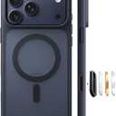 TORRAS Stronger Magnetic & Shockproof for iPhone 17 Pro Case, Fit for MagSafe, Military Grade Drop Protection, Camera Control, DIY Button, Slim for iPhone 17 Pro Max Case Translucent Matte Black