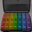 Pill Organizer 3 Times a Day, Fullicon Large Weekly Pill Case 7 Day, Daily Pill Box with 21 Compartments, Pill Dispenser Supplement Holder for Pills/Vitamin/Fish Oil - Multi-Colored